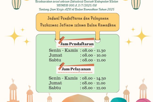 JAM PELAYANAN SELAMA BULAN RAMADHAN TAHUN 2025