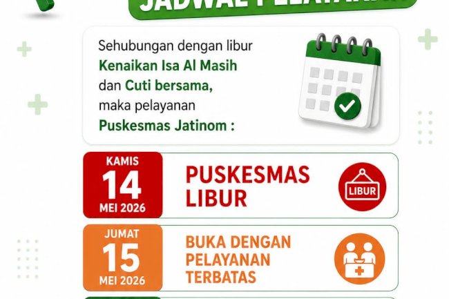 PENGUMUMAN JADWAL PELAYANAN
