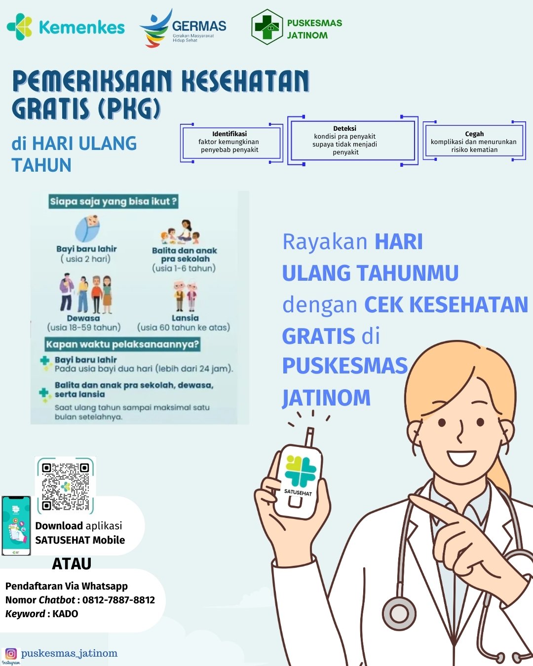 Pemeriksaan Kesehatn Gratis (PKG) di HARI ULANG TAHUN